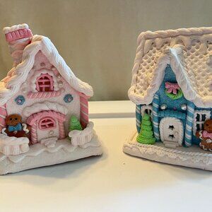 Set of 2 Mini Gingerbread Houses (Pastel) by Valerie Parr Hill